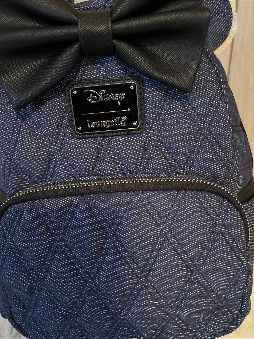 Disney Denim & Bow Loungefly Bag, NWT - Picture 2 of 7